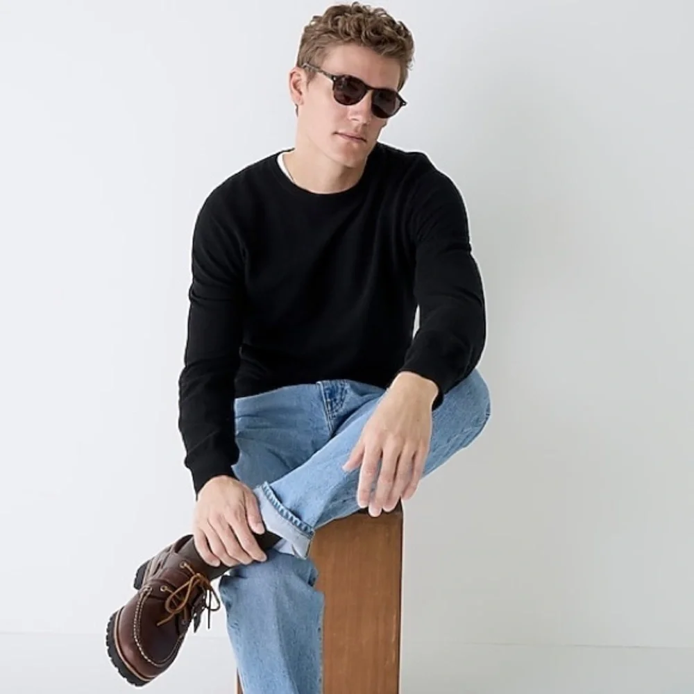 - J Crew Cotton piqué-stitch crewneck sweater Item BM043